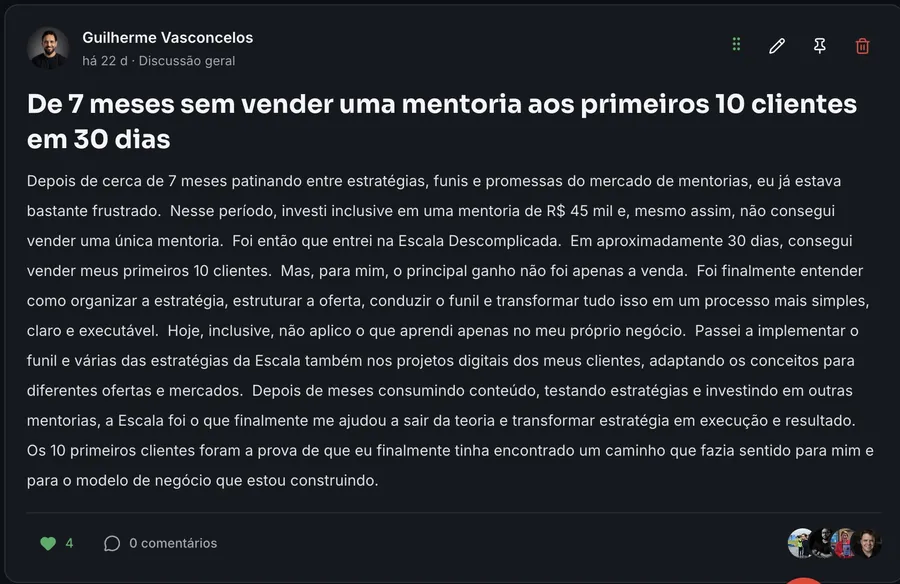 Depoimento de Guilherme Vasconcelos